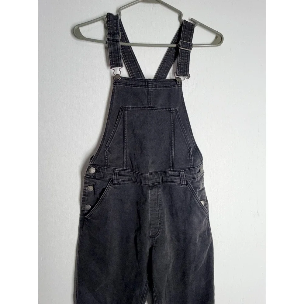 Cotton On Kids Black Denim Overalls Slim Leg Dungarees Size 14Y